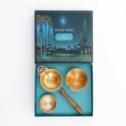 Brass Tea Strainer Gift Set