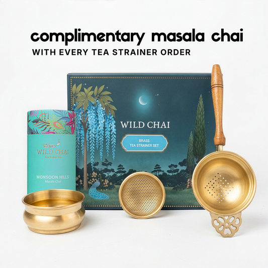 Brass Tea Strainer Gift Set (Diwali Special)